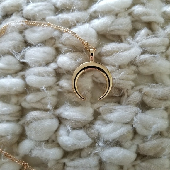 Double Horn Bohemian Crescent Necklace - Picture 3 of 8